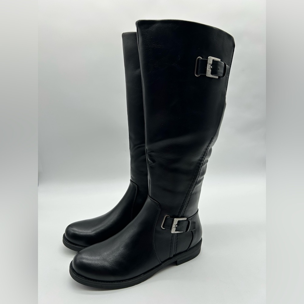 Baretraps Carmen Black Knee-High Boots Size 8.5 | Vegan Leather | New With Box - Picture 4 of 12